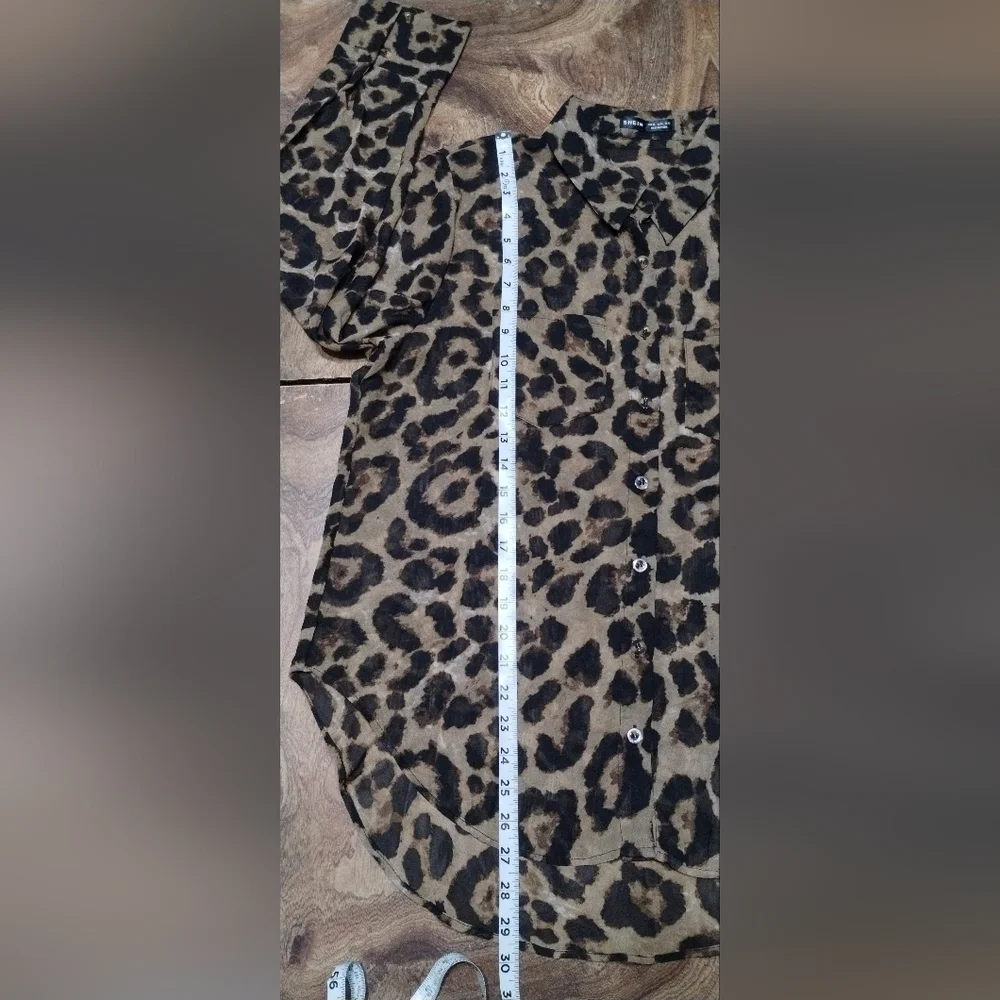 SHEIN Animal Print Women's Blouse (12) - Picture 3 of 9